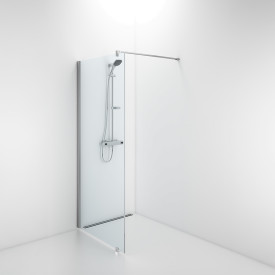 Contura Shower Space dusjvegg, 79 cm, klart glass, aluminiumsprofil
