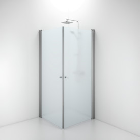 Contura Shower Space dusjdør, 87 cm, frostet glass, aluminiumsprofil