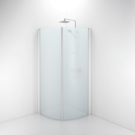 Contura Shower Space dusjdør, 63,1 cm, frostet glass, hvit profil