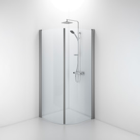 Contura Shower Space dusjvegg, 79x79 cm, klart glass, aluminiumsprofil