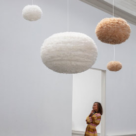 Umage Eos lampeskjerm med fjær, hvit, Ø75 cm