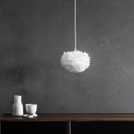 Umage Eos lampeskjerm med fjær, hvit, Ø22 cm