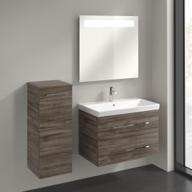 Villeroy & Boch Avento A895 vægskab, 34,8x88,8 cm, venstre, grå eg