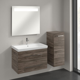 Villeroy & Boch Avento A895 vægskab, 34,8x88,8 cm, højre, grå eg