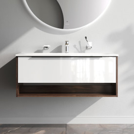 AM.PM Flash møbelpakke, 101x49,5 cm, mørk eik/hvit høyglans