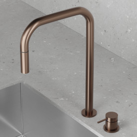 Scandtap Harmonized K2P Square køkkenarmatur, børstet kobber
