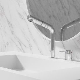 Scandtap Harmonized B2P servantbatteri, uttrekkbar tut, uten bunnventil, classic