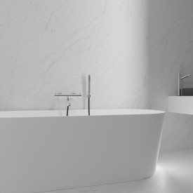 Scandtap Steel Pleasure 4 badekarbatteri, med hånddusjsett, classic