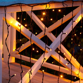 Sirius Tech-Line lysgardin utendørs, 100 varmhvite lys, 1,5x2 meter, startsett