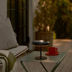 Nordlux Elmer oppladbar & solcelle bordlampe, svart