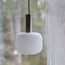 SOBER Pendel Lille 1L stål/hvid