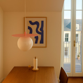 Aldex Loop pendellampe, Ø25 cm, rosa