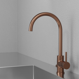 Scandtap Curve D köksblandare, diskmaskinsavstängning, koppar