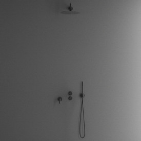 Scandtap Harmonized 3x badkarsblandare med duschset, matt sort