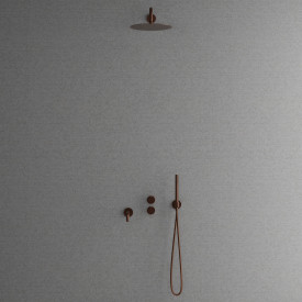 Scandtap Harmonized 3x badkarsblandare med duschset, borstad koppar