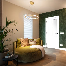 SLV One Flat pendellampa, svart/mässing