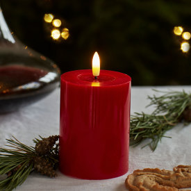 Sirius Sille LED blokklys, batteri, rød, H10 cm