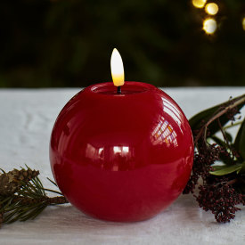 Sirius Sille runde LED blokklys, batteri, rød