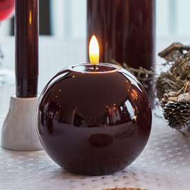 Sirius Sille rundt LED blokklys, batteri, bordeaux