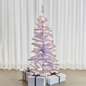 Sirius Happy kunstig juletre med lys, lilla, 120 cm