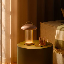 Nordlux Mirano oppladbar bordlampe, rosa