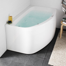 Hafa Aqua 160L badekar, uten system, 1550x940 mm, akryl, hvit