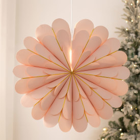 Markslöjd Marigold julestjerne med lys, 60 cm, lyserød