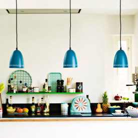 Superliving Dynamo pendellampe, petrolblå