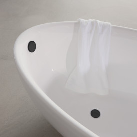 Strømberg Avløps- og overløpssett med vannlås, matt svart