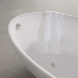 Strømberg av- og overløpsgarnityr med vannlås, børstet nikkel