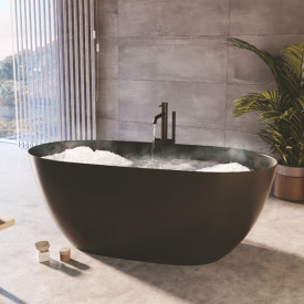 Strømberg Arden fritstående badekar, 1600 x 740 mm, mat sort