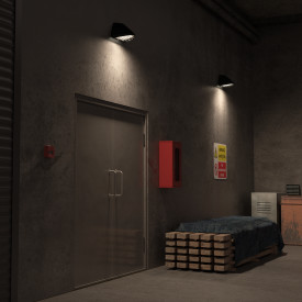 WOLF vegg 18/20/30W 3K/4K IP65 IK10 grå asym lysfordeling