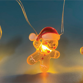 Veli Line lyslenke med kakemenn, 20 lys, 2 meter