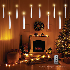 Veli Line flytende kronelys, batteri, 10-pk