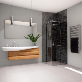 Brasta Vesta dusjhjørne, 88x88 cm, klart glass, krom profil