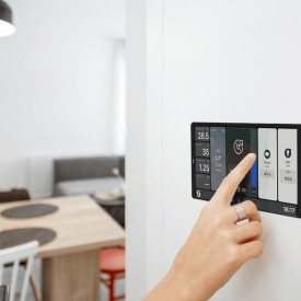 Shelly Veggdisplay X2 Sølv + BLÅ H&T - WiFi berøringsskjerm