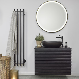 Cassøe Catania håndklædetørrer, el, 26x142 cm, mat sort