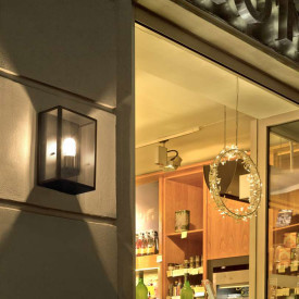 Norlys Lofoten vegglampe, LED max 11W, klart glass, sort