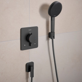 Hansgrohe FixFit Fine Q slangeuttak, børstet sort krom