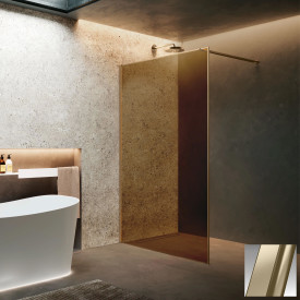 Novellini HP ART fastvegg, 97-98,5 cm, champagneglass, børstet bronse profil