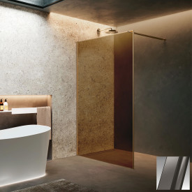 Novellini HP ART fastvegg, 87-88,5 cm, champagneglass, børstet grafitt profil