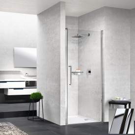 Novellini Young 2.0 1B slagdør for nisje, 92-96 cm, klart glass, krom profil