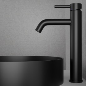 Scandtap Steel Wave High servantbatteri, uten bunnventil, høy modell, black