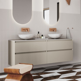 Korsbakken Loft servantskap, med 2 skuffer, soft-close, 79x46 cm, hvit matt