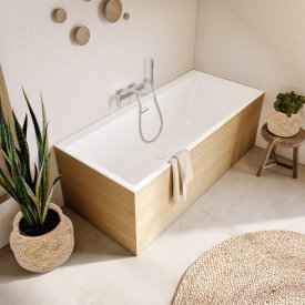 V&B Subway 3.0 Badekar for innbygging, med SilentFlow, 1800x800 mm, Stone White