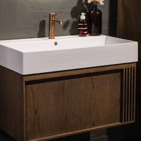 Korsbakken Sole servantskap, med 1 skuff, soft-close, 79,2x45,2 cm, mørk grå eik