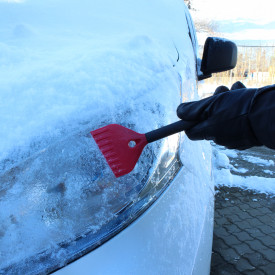 Vikan lang isskraber med snebørste, 45 cm, sort