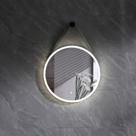 Bathlife Glimma speil, 60x60 cm, med LED-lys, hvit