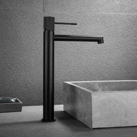 Bathlife Vidd servantbatteri, uten bunnventil, høy modell, sort matt