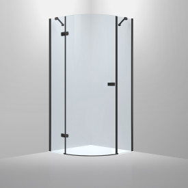 Bathlife Diskret dusjhjørne, 100x100 cm, høyre, klart glass, sort matt profil